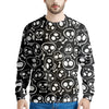 Black Cartoon Skull Men's Sweatshirt-grizzshop