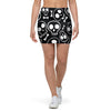 Black Cartoon Skull Mini Skirt-grizzshop