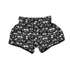 Black Cartoon Skull Muay Thai Boxing Shorts-grizzshop