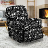 Black Cartoon Skull Recliner Cover-grizzshop