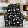 Black Cartoon Skull Recliner Cover-grizzshop