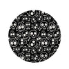 Black Cartoon Skull Round Rug-grizzshop