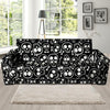 Black Cartoon Skull Sofa Cover-grizzshop