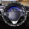 Black Cartoon Skull Steering Wheel Cover-grizzshop