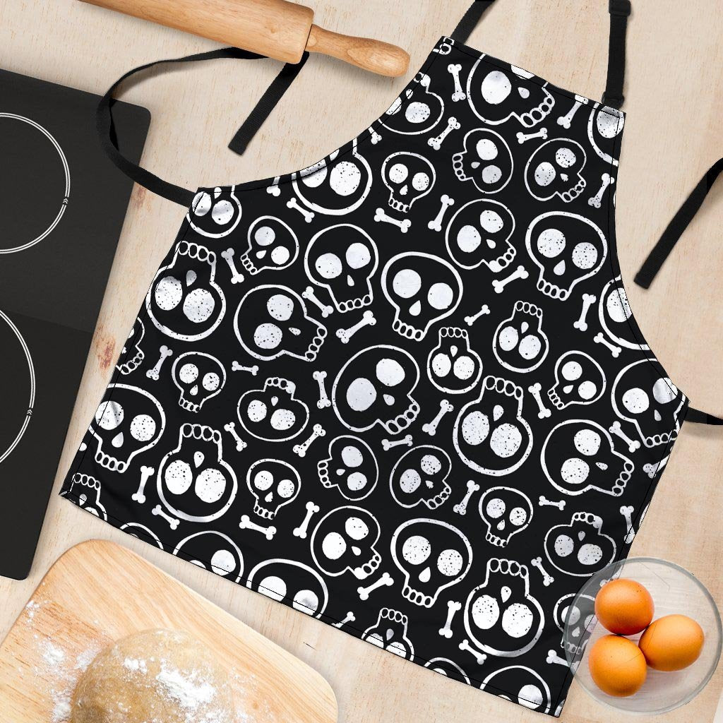 Black Cartoon Skull Women's Apron-grizzshop