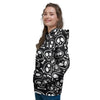 Black Cartoon Skull Women's Hoodie-grizzshop