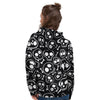 Black Cartoon Skull Women's Hoodie-grizzshop