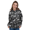 Black Cartoon Skull Women's Hoodie-grizzshop