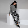 Black Cartoon Skull Women's Joggers-grizzshop