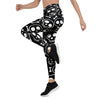 Black Cartoon Skull Women's Leggings-grizzshop