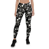 Black Cartoon Skull Women's Leggings-grizzshop