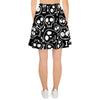 Black Cartoon Skull Women's Skirt-grizzshop