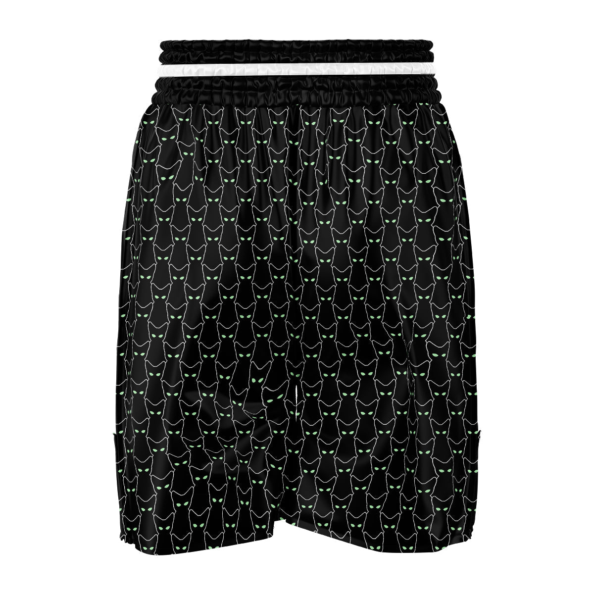 Black Cat Alien Print Pattern Boxing Shorts-grizzshop