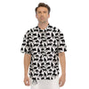 Black Cat And White Print Pattern Men's Short Sleeve Shirts-grizzshop