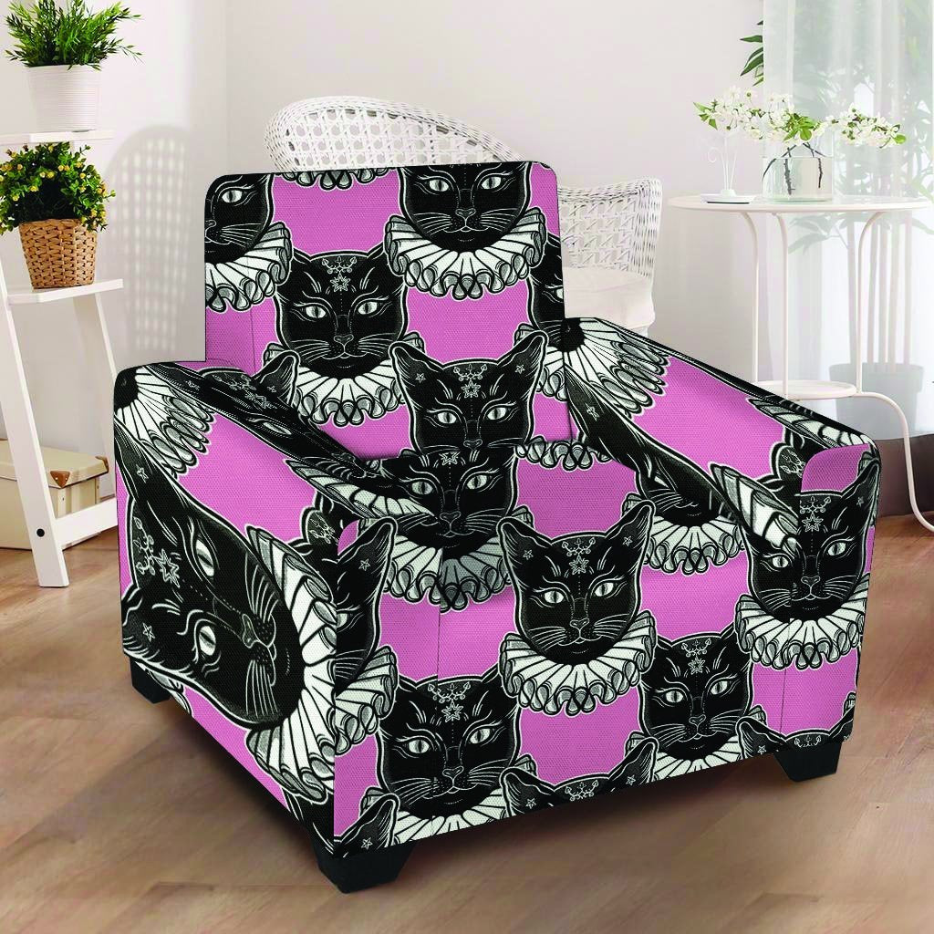 Black Cat Gothic Armchair Cover-grizzshop