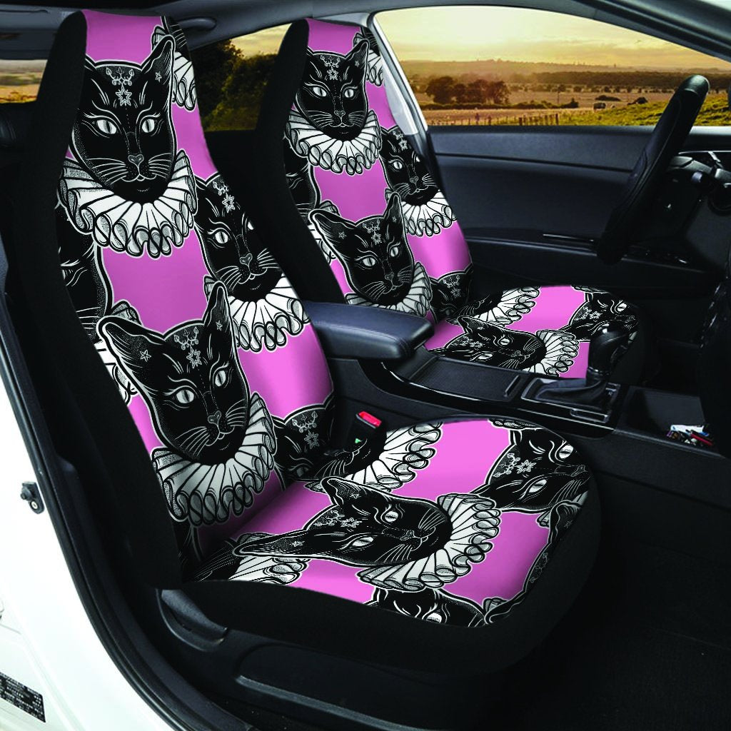 Black Cat Gothic Car Seat Covers-grizzshop