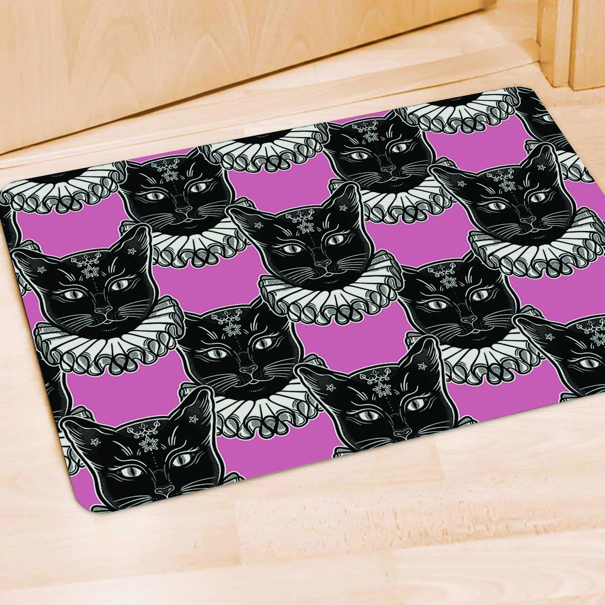 Black Cat Gothic Door Mat-grizzshop