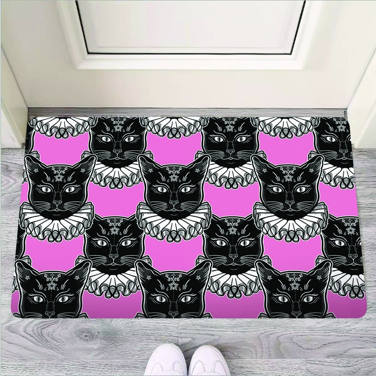 Black Cat Gothic Door Mat-grizzshop