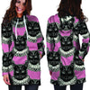 Black Cat Gothic Hoodie Dress-grizzshop