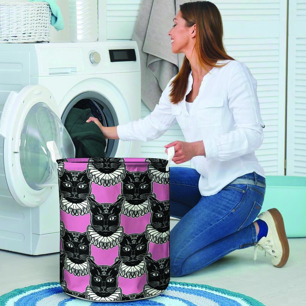 Black Cat Gothic Laundry Basket-grizzshop