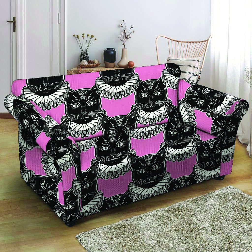 Black Cat Gothic Loveseat Cover-grizzshop