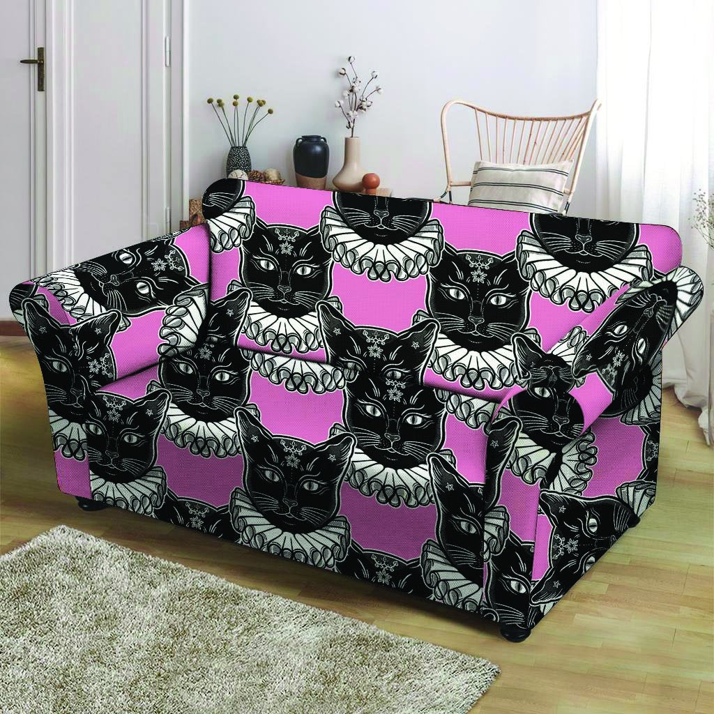 Black Cat Gothic Loveseat Cover-grizzshop