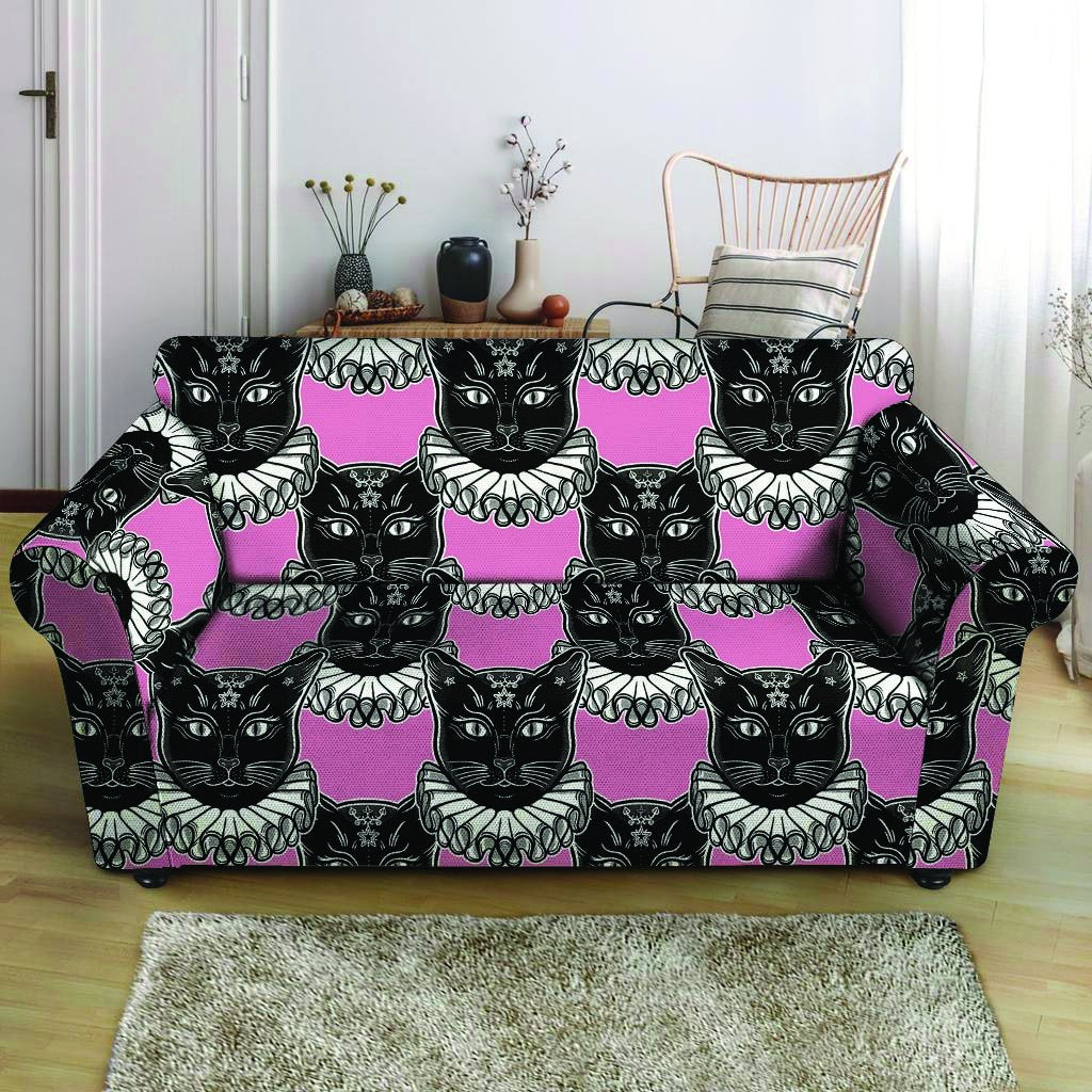 Black Cat Gothic Loveseat Cover-grizzshop