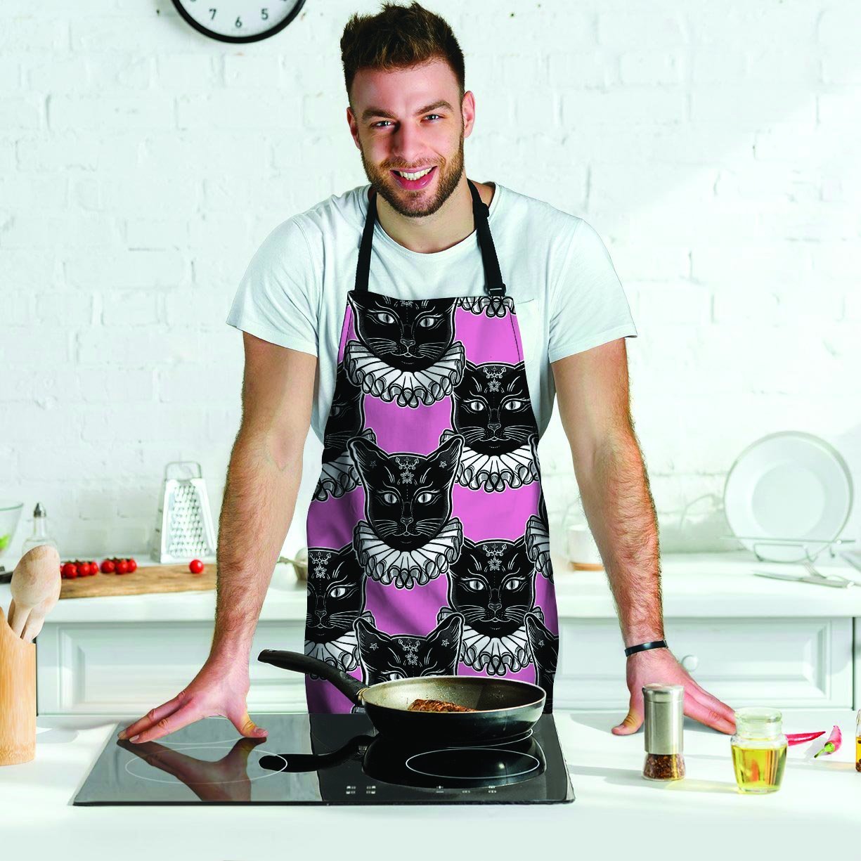 Black Cat Gothic Men's Apron-grizzshop