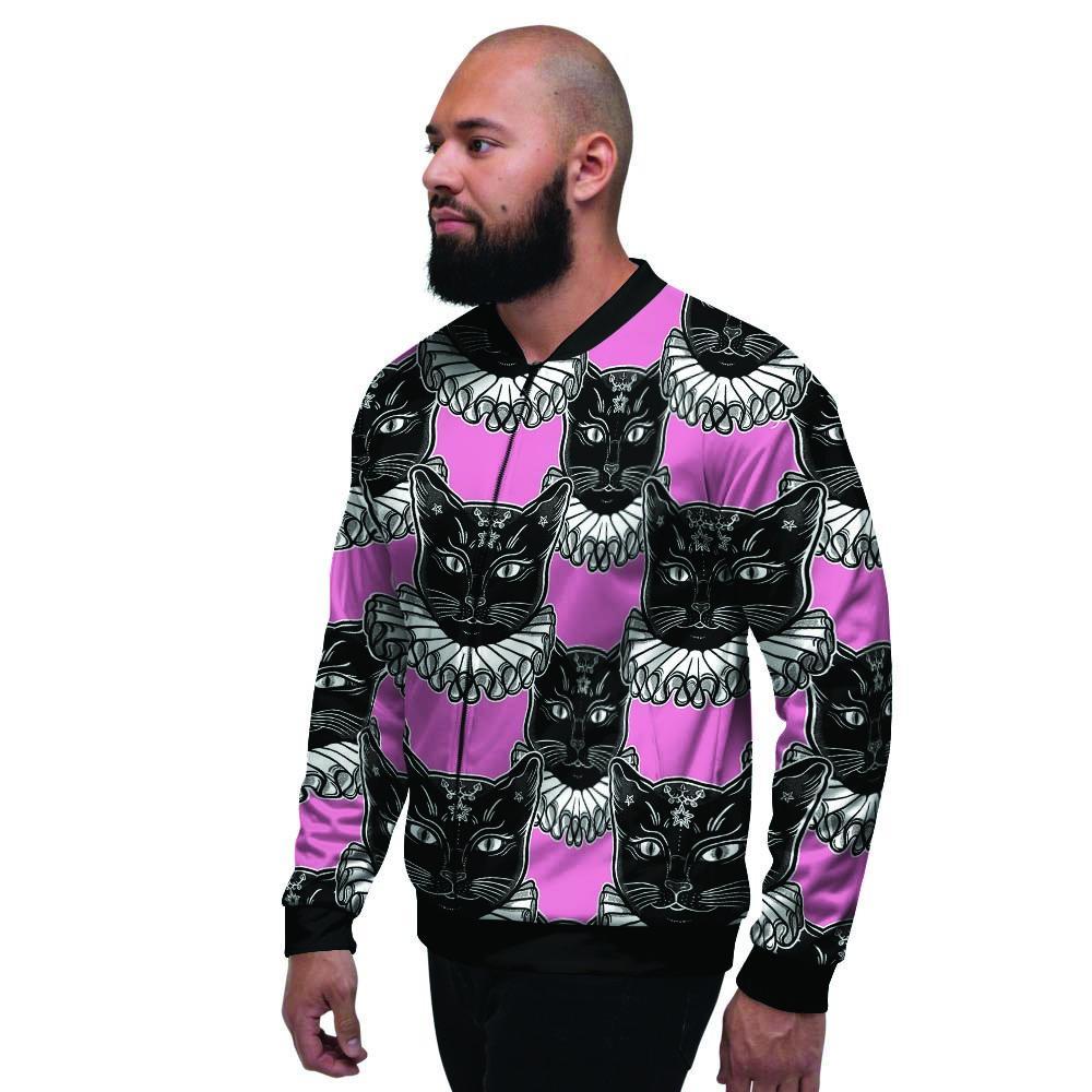 Black Cat Gothic Men's Bomber Jacket-grizzshop