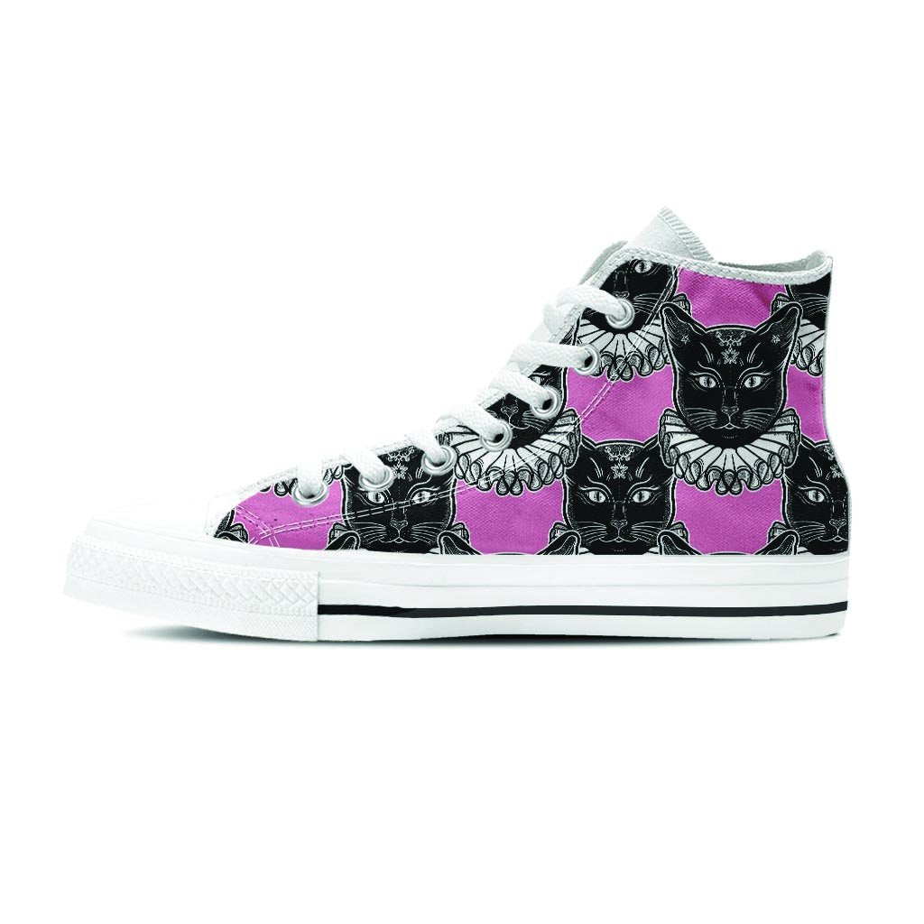 Black Cat Gothic Men's High Top Shoes-grizzshop