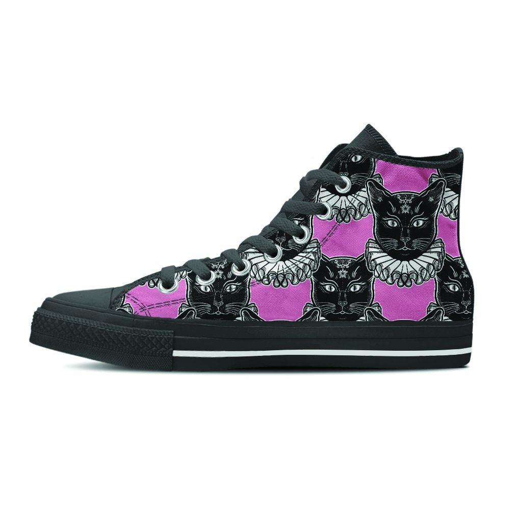 Black Cat Gothic Men's High Top Shoes-grizzshop