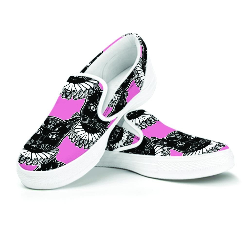 Black Cat Gothic Men's Slip On Sneakers-grizzshop
