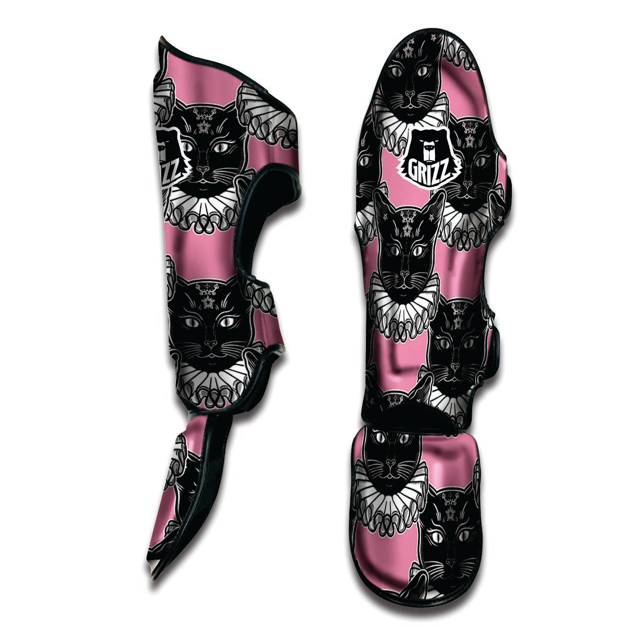 Black Cat Gothic Muay Thai Shin Guard-grizzshop