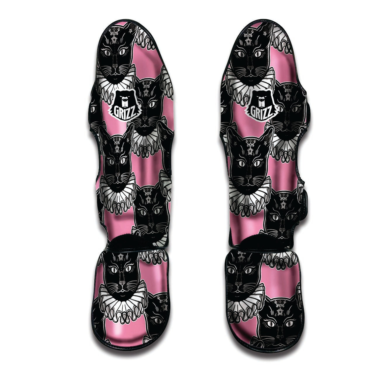 Black Cat Gothic Muay Thai Shin Guard-grizzshop