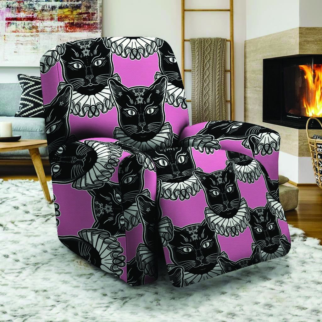 Black Cat Gothic Recliner Cover-grizzshop