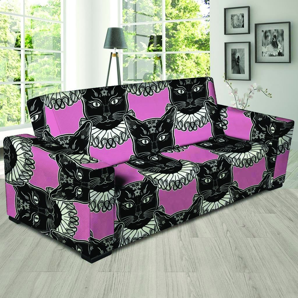 Black Cat Gothic Sofa Cover-grizzshop