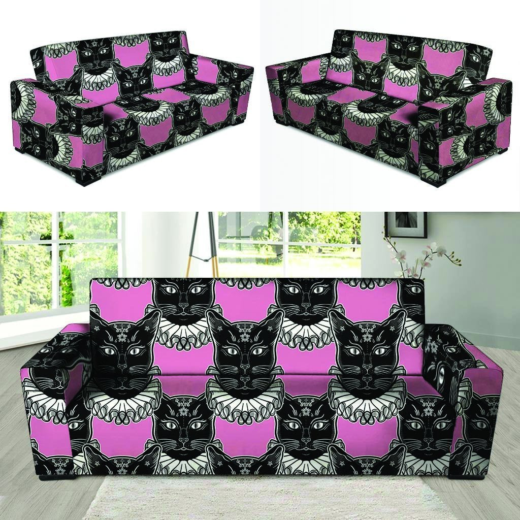 Black Cat Gothic Sofa Cover-grizzshop