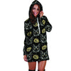 Black Cat Gothic Witch Hoodie Dress-grizzshop