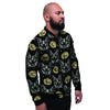 Black Cat Gothic Witch Men's Bomber Jacket-grizzshop