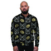 Black Cat Gothic Witch Men's Bomber Jacket-grizzshop