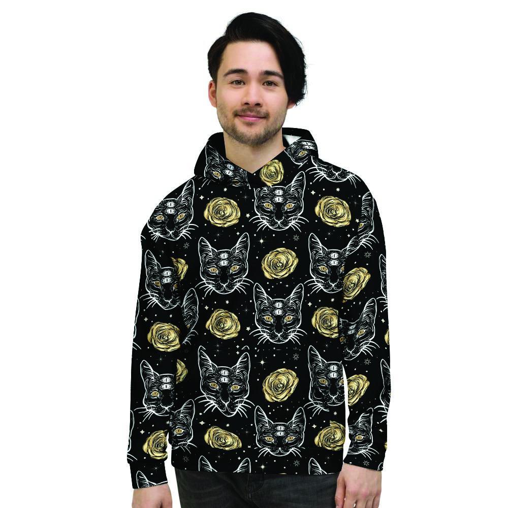 Black Cat Gothic Witch Men's Hoodie-grizzshop