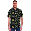 Black Cat Gothic Witch Men's Short Sleeve Shirt-grizzshop