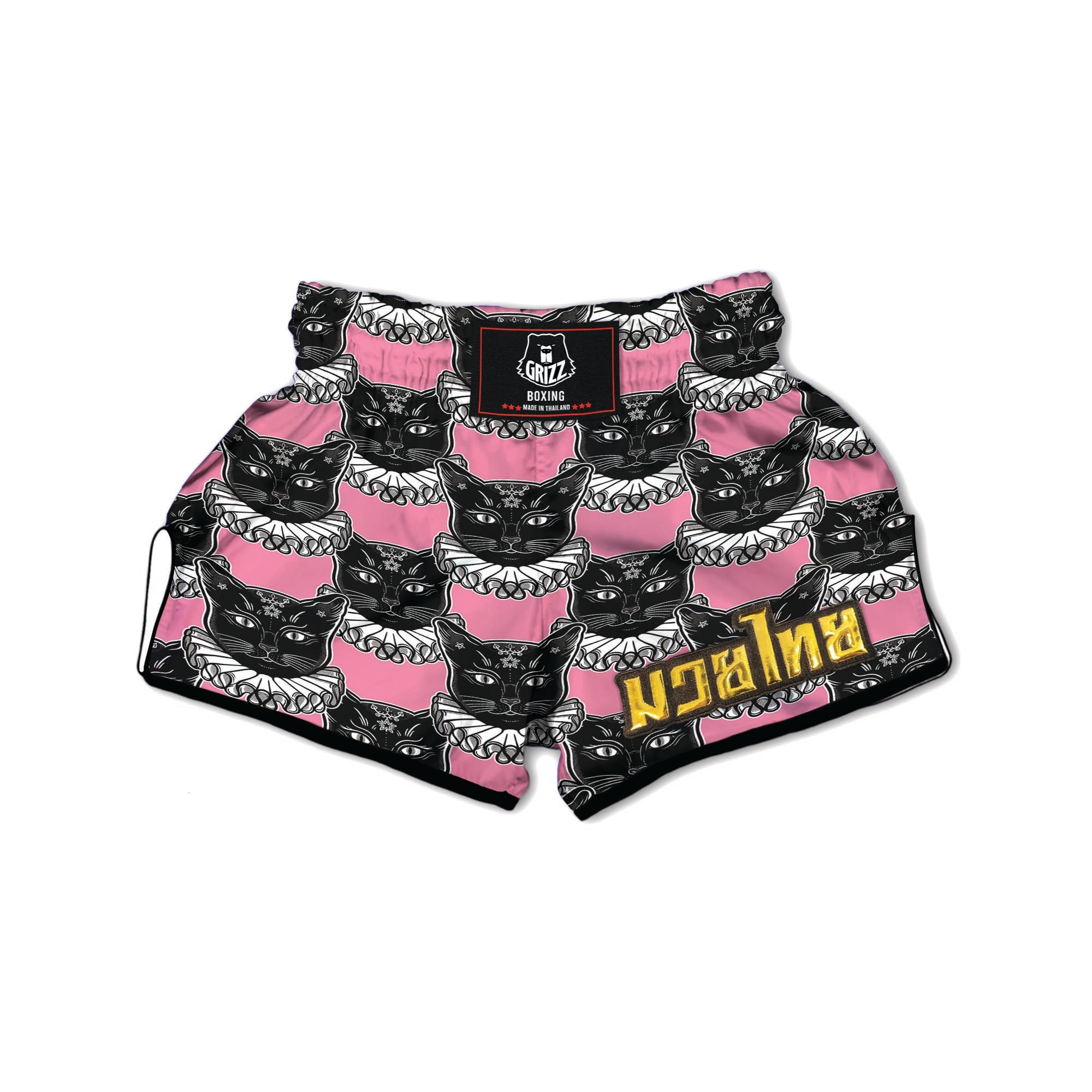 Black Cat Gothic Witch Muay Thai Boxing Shorts-grizzshop