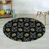 Black Cat Gothic Witch Round Rug-grizzshop