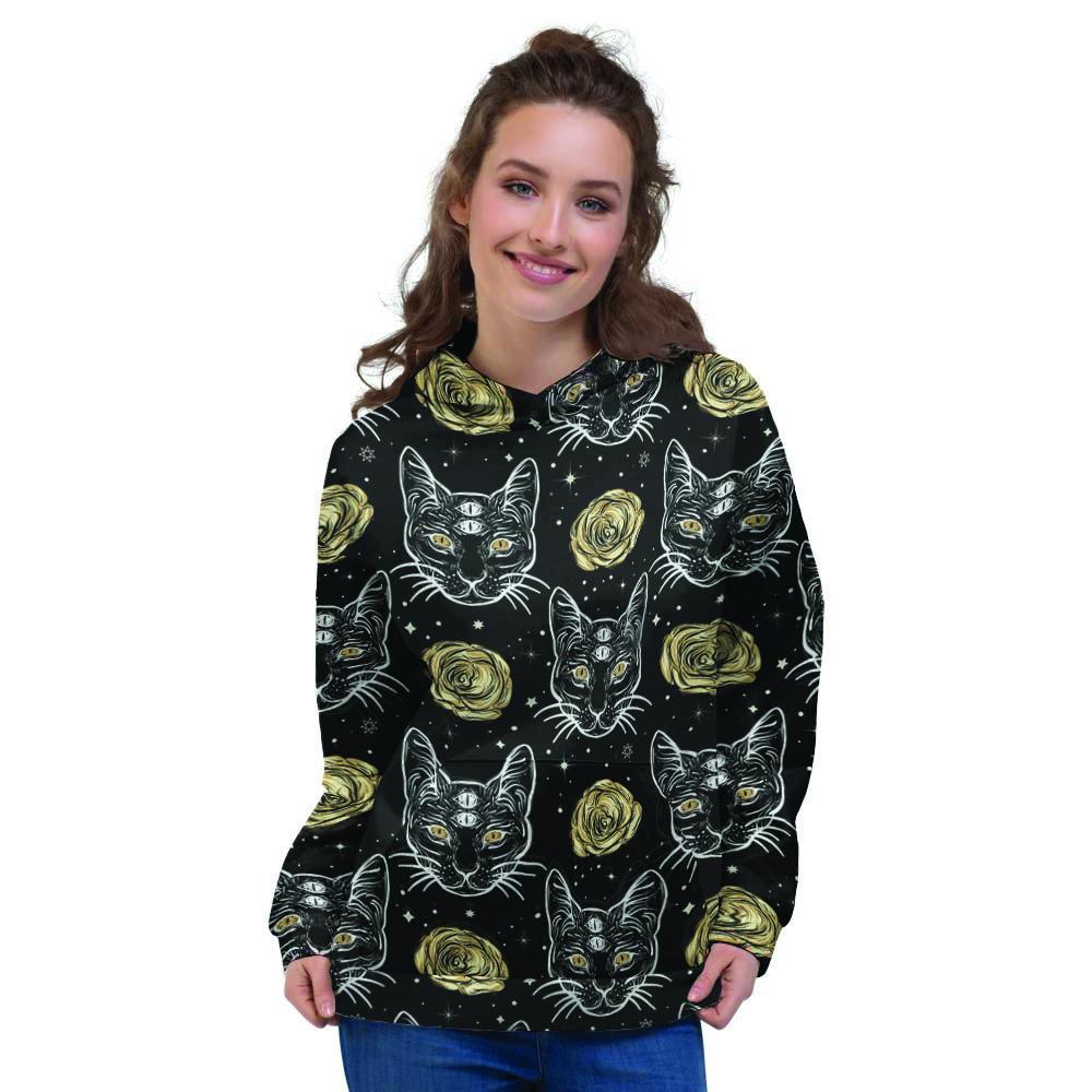 Black Cat Gothic Witch Women's Hoodie-grizzshop