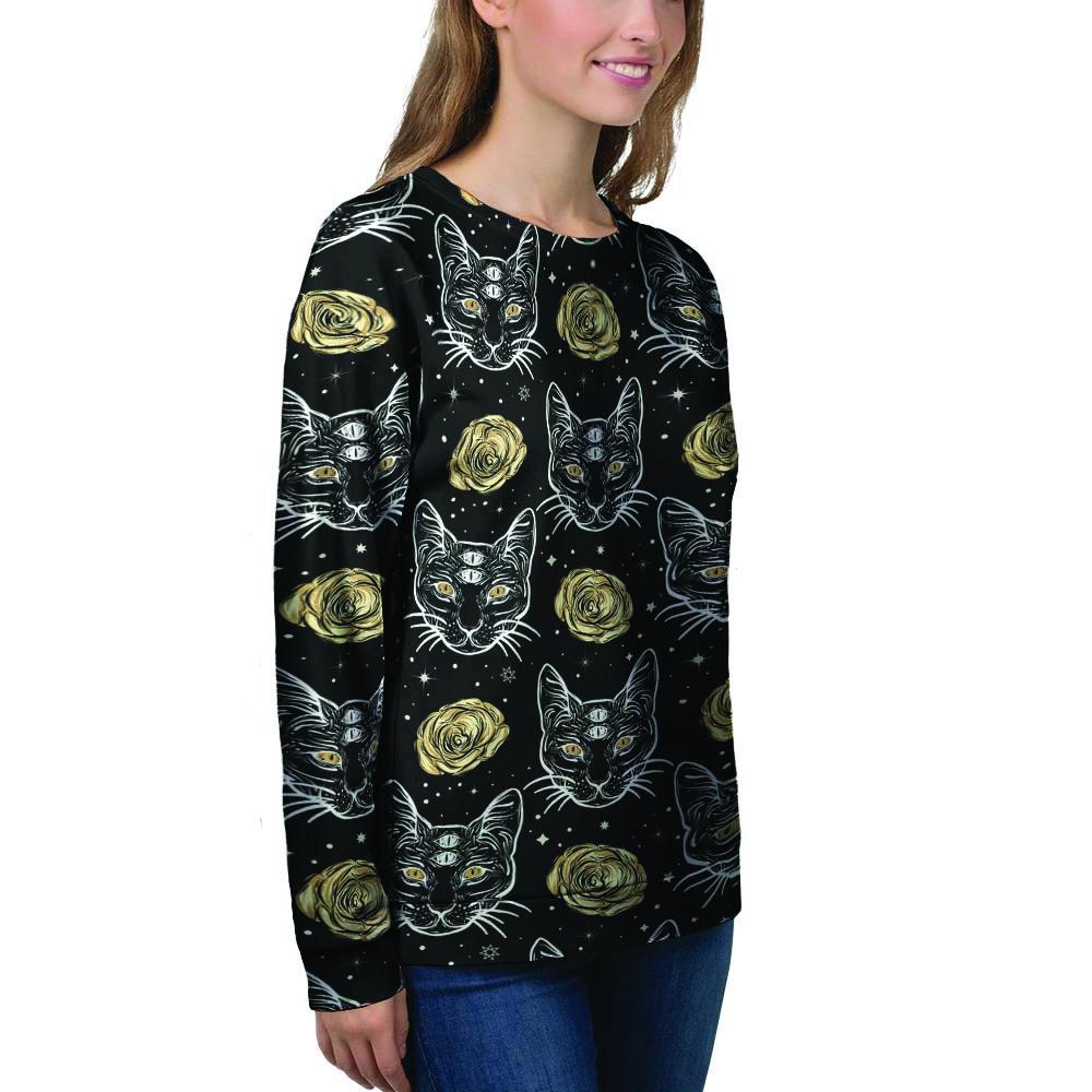 Black Cat Gothic Witch Women's Sweatshirt-grizzshop