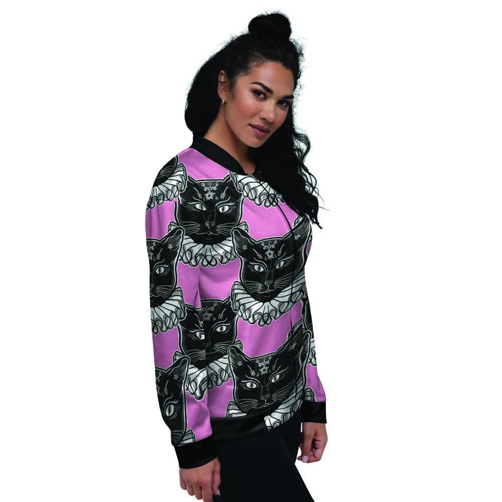 Black Cat Gothic Women's Bomber Jacket-grizzshop