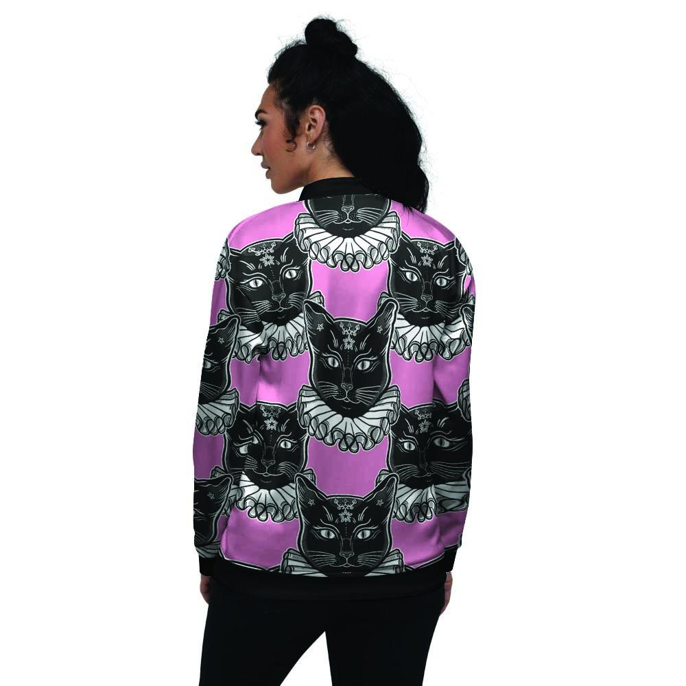 Black Cat Gothic Women's Bomber Jacket-grizzshop