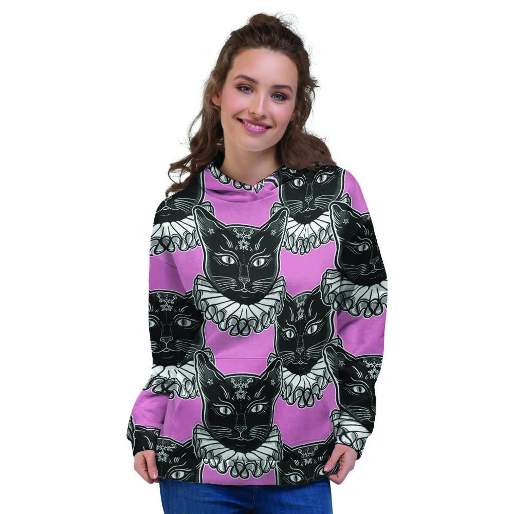 Black Cat Gothic Women's Hoodie-grizzshop