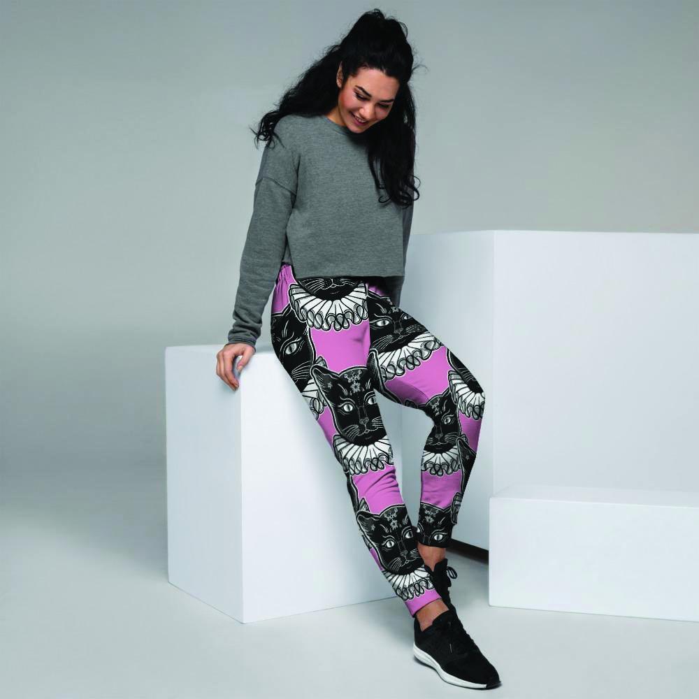 Black Cat Gothic Women's Joggers-grizzshop